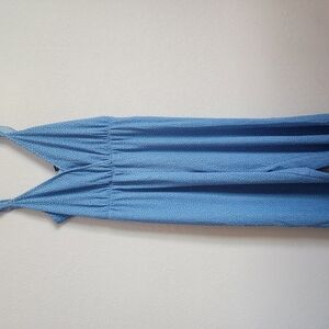 Blue Polka Dot Sleeveless Dress